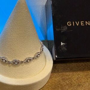 Givenchy Silver Crystal Marquise Link Bracelet